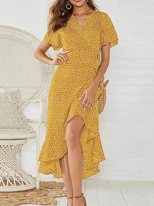Valeria Floral V-Neck Maxi Dress