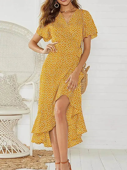 Valeria Floral V-Neck Maxi Dress