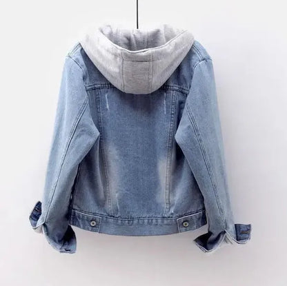 Syla Denim Jacket — Detachable Hood & Fleece Lined
