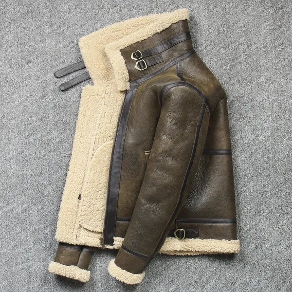 Mason Wool Jacket – Genuine Leather & Rugged Style
