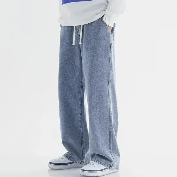 Remo Jeans – Baggy Fit Elastic Waist Washed Denim
