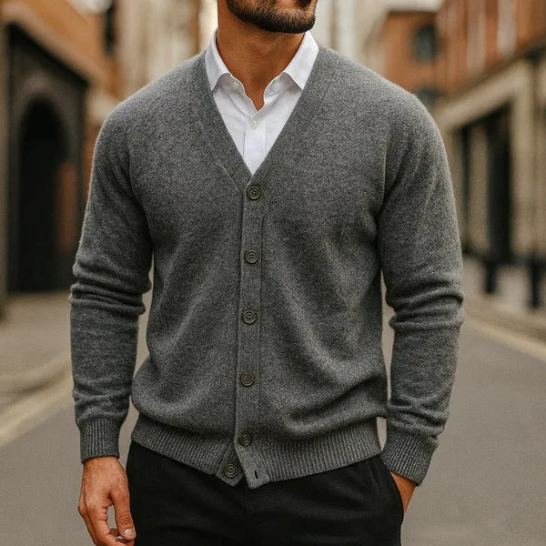 Caldura 100% Wool V-Neck Cardigan