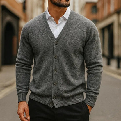 Caldura 100% Wool V-Neck Cardigan