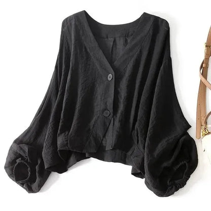 Romana Blouse – Chiffon Top with Blouson Sleeves
