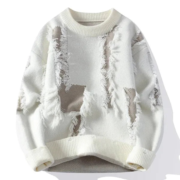 Clarc Sweater – Frayed Knit Crew Neck