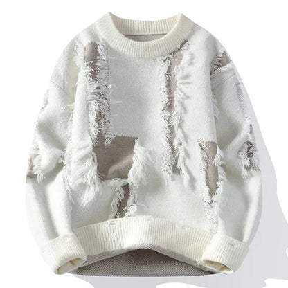 Clarc Sweater – Frayed Knit Crew Neck
