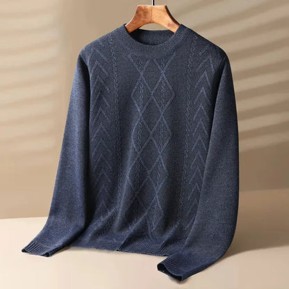 Marvin Sweater – Diamond Knit Cotton Wool Crewneck