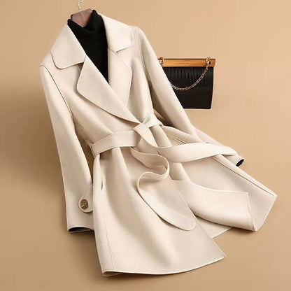 Tivara Wool-Blend Belted Trench Coat