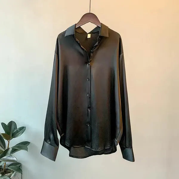 Mirela Satin Shirt – Relaxed-Fit Silk Blouse