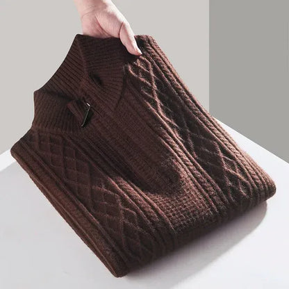 Heaver Cable-Knit Quarter-Zip Sweater