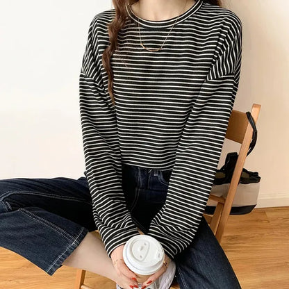 Rebecca Long-Sleeve Striped Cotton Shirt