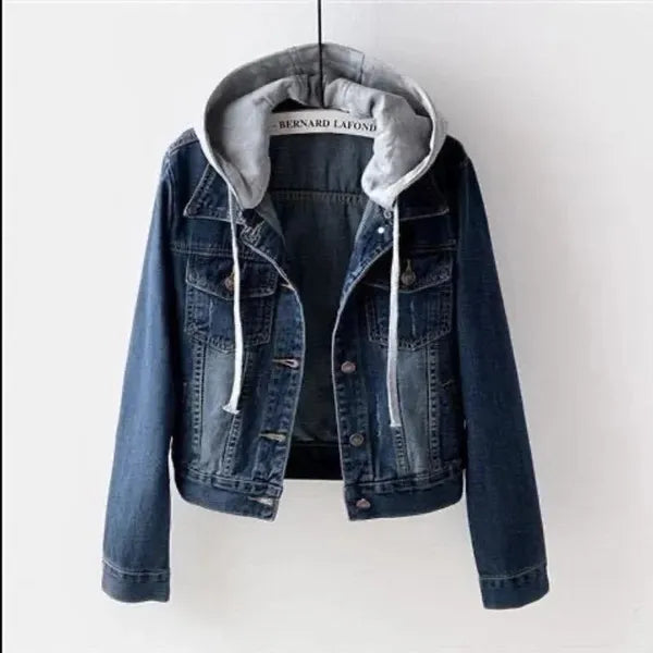Syla Denim Jacket — Detachable Hood & Fleece Lined
