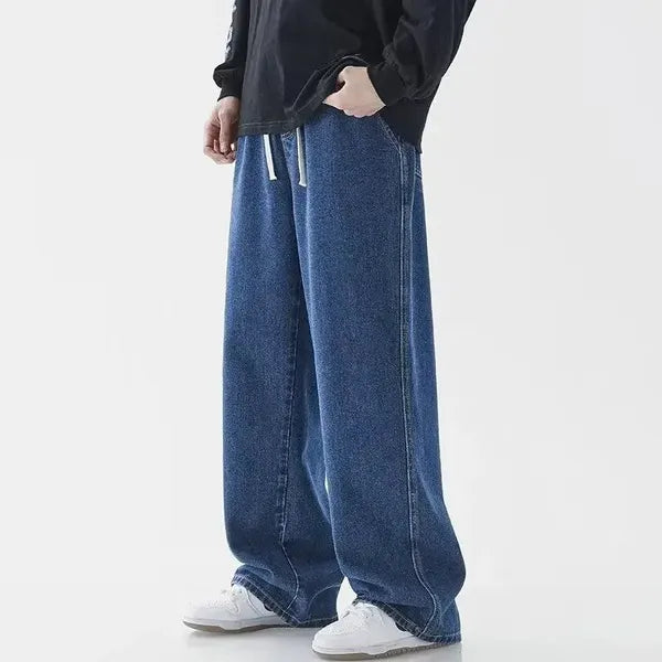 Remo Jeans – Baggy Fit Elastic Waist Washed Denim