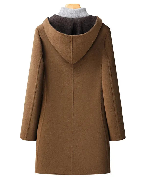 Wool Hooded Overcoat – Tailored Wool Blend Coat