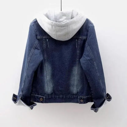 Syla Denim Jacket — Detachable Hood & Fleece Lined