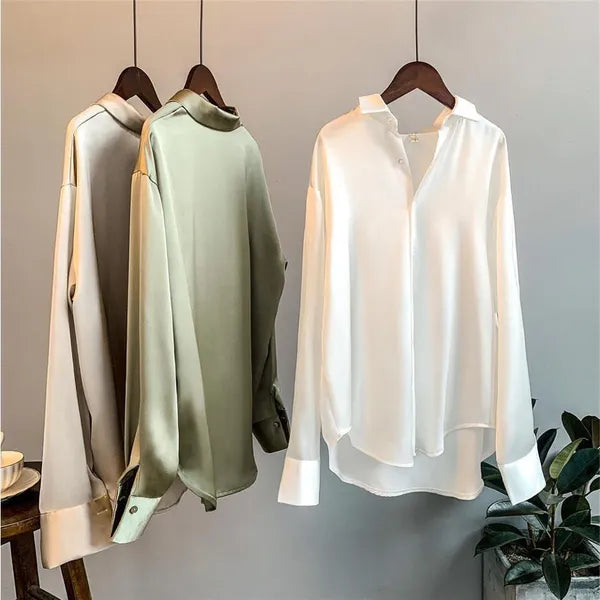 Mirela Satin Shirt – Relaxed-Fit Silk Blouse