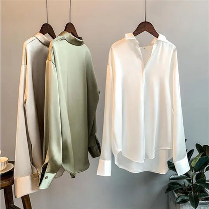Mirela Satin Shirt – Relaxed-Fit Silk Blouse