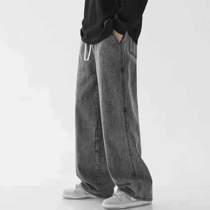 Remo Jeans – Baggy Fit Elastic Waist Washed Denim