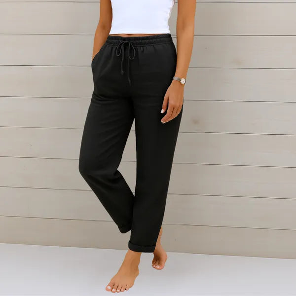 Harlow Breathable Wide-Leg Pants – Elastic Waist