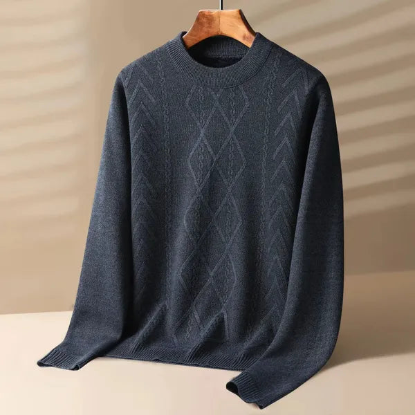 Marvin Sweater – Diamond Knit Cotton Wool Crewneck