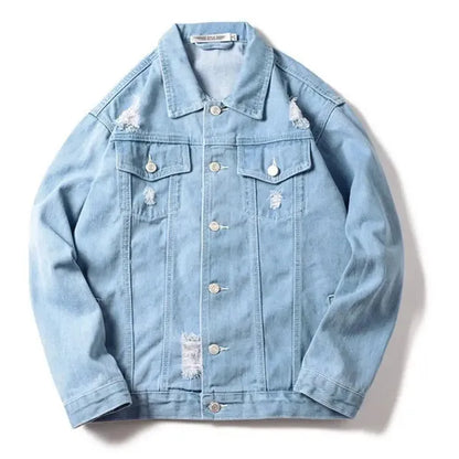 Drex Denim Jacket – Distressed Raw Edge Streetwear