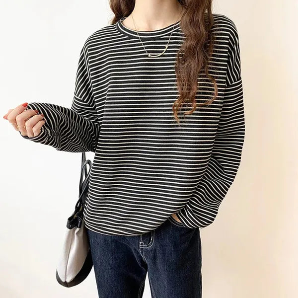 Rebecca Long-Sleeve Striped Cotton Shirt