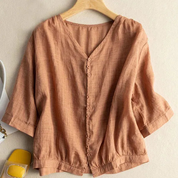 Zyla Cotton Blouse – Soft, Breathable Button-Down Top