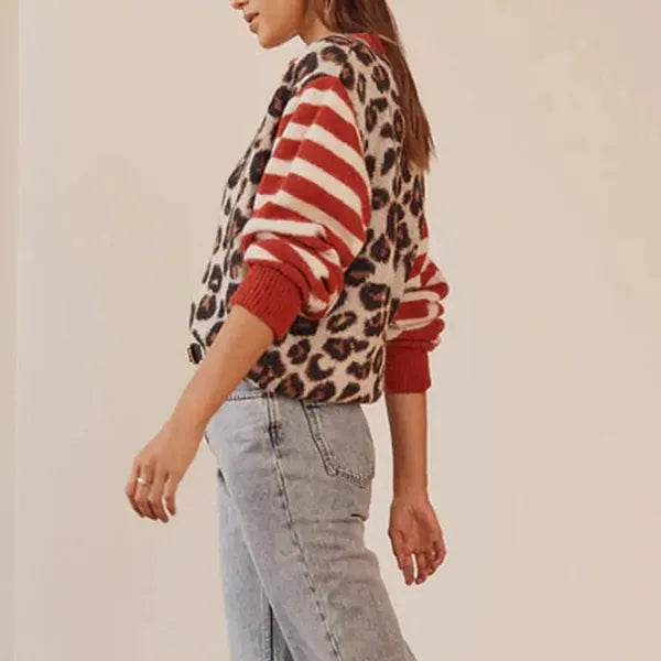Ferocia Leopard Print Sweater – Soft Wool Blend