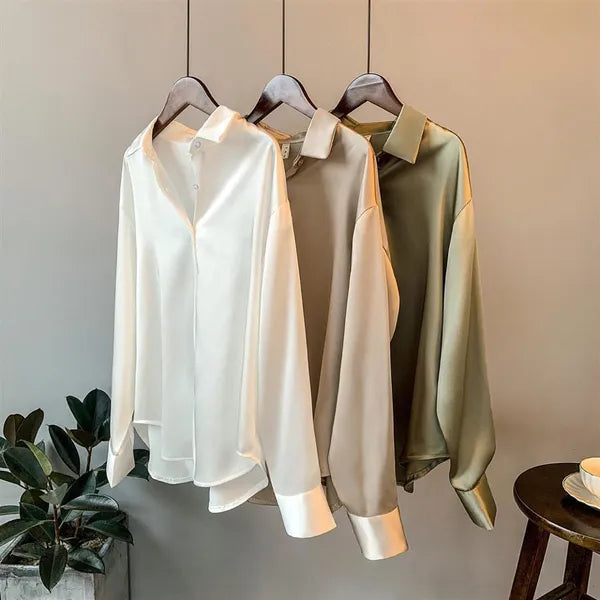 Mirela Satin Shirt – Relaxed-Fit Silk Blouse