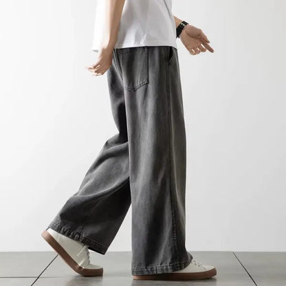 Remo Jeans – Baggy Fit Elastic Waist Washed Denim