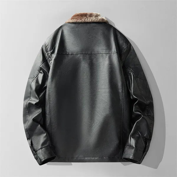 Elion Genuine Leather Jacket with Fur Interior
