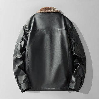 Elion Genuine Leather Jacket with Fur Interior