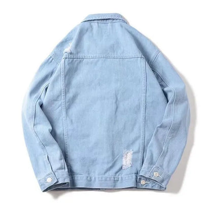 Drex Denim Jacket – Distressed Raw Edge Streetwear