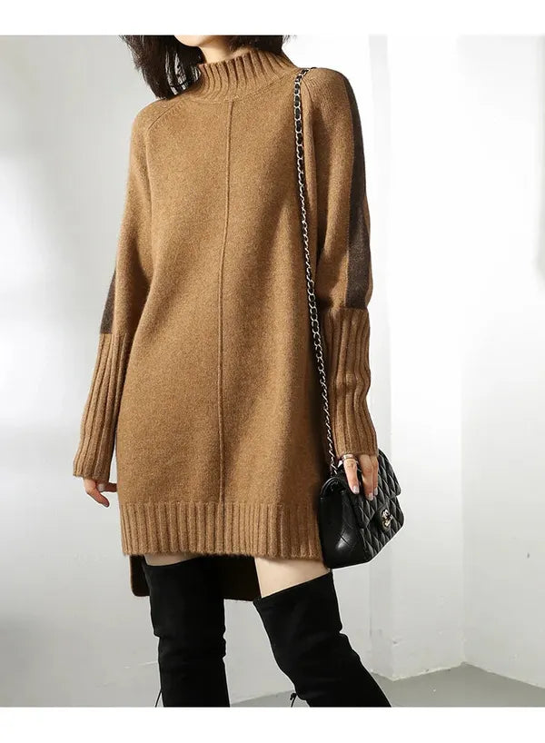Venessa Sweater Dress – Premium Knit Mock-Neck