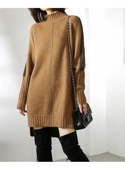 Venessa Sweater Dress – Premium Knit Mock-Neck