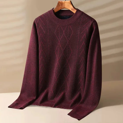 Marvin Sweater – Diamond Knit Cotton Wool Crewneck