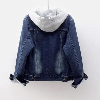 Syla Denim Jacket — Detachable Hood & Fleece Lined