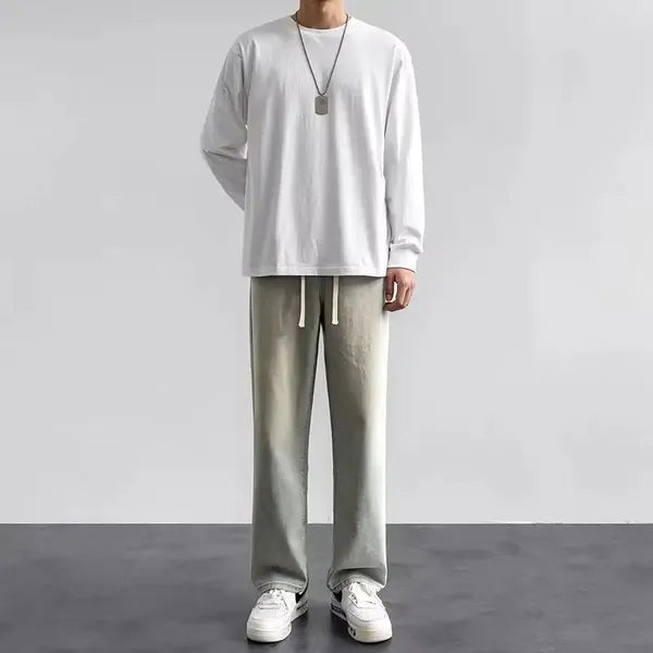 Revan Wide-Leg Jeans – Premium Denim & Drawstring Waist