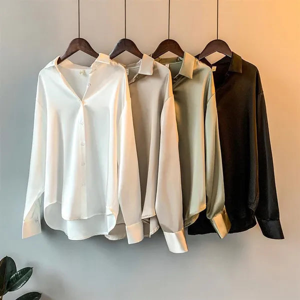 Mirela Satin Shirt – Relaxed-Fit Silk Blouse