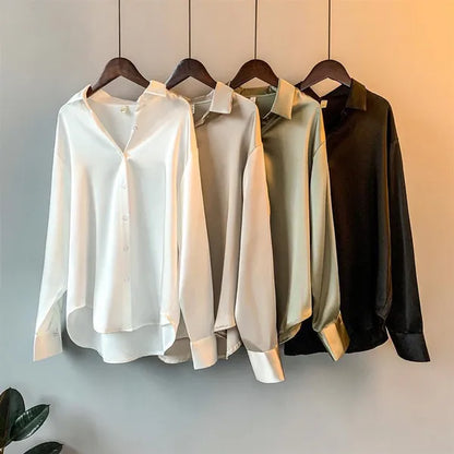 Mirela Satin Shirt – Relaxed-Fit Silk Blouse