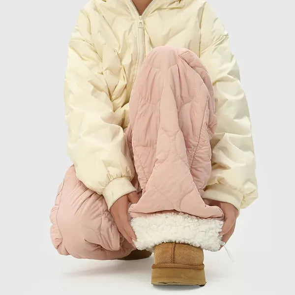Felita Quilted Wide-Leg Pants – Fleece-Lined & Cozy