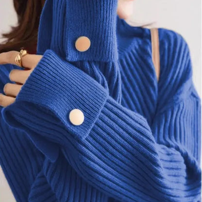 Niko Oversized High Neck Cotton Blend Sweater
