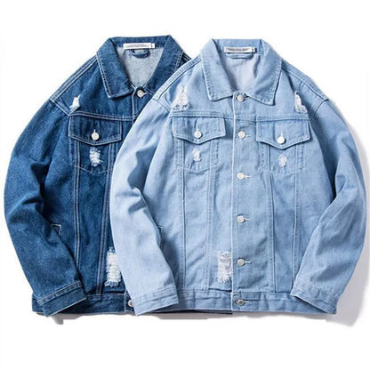 Drex Denim Jacket – Distressed Raw Edge Streetwear