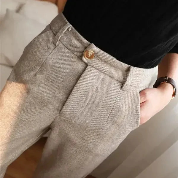 Jack Wool Trousers – High-Waist Pleated Tailored Fit