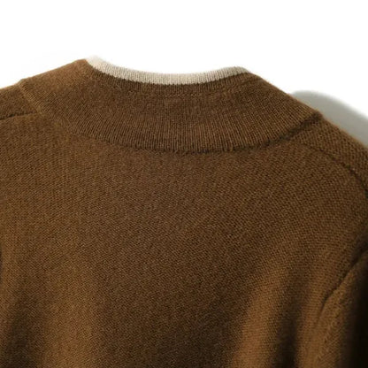 Anne Cardigan – Wool Blend Wrap with Contrast Details