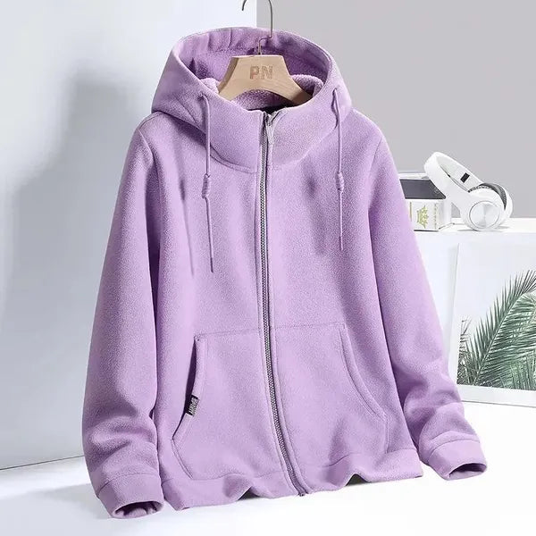 Klara Zip-Up Hoodie – Soft Cotton Blend Jacket