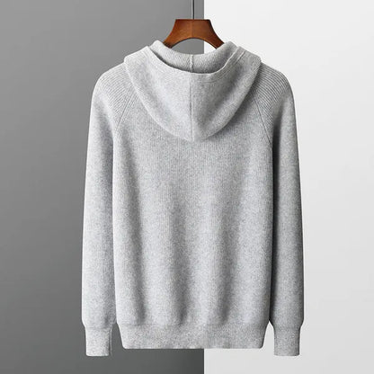 Osten Sweater – Soft Wool Blend Hooded Zip Cardigan