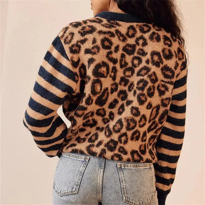 Ferocia Leopard Print Sweater – Soft Wool Blend