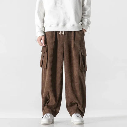 Veluto Corduroy Joggers – Loose Fit with Cargo Pockets